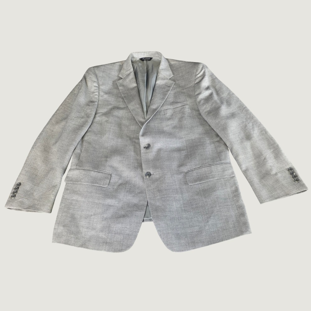 Jos A Bank Signature Collection Blazer 46R Silk Wool Gray Tailored Sport Coat